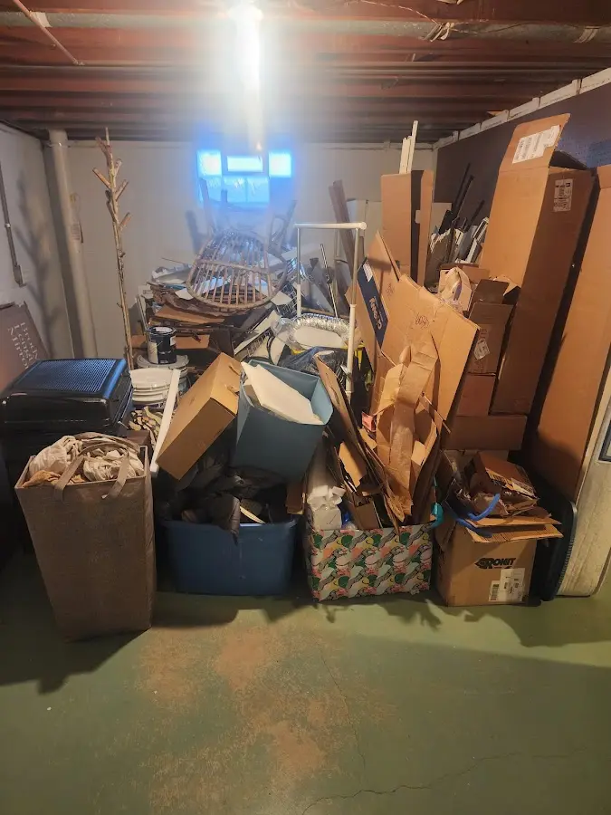 Roll-off dumpster container at job site for 4 Yard Dumpster Rental in Indian Head Park